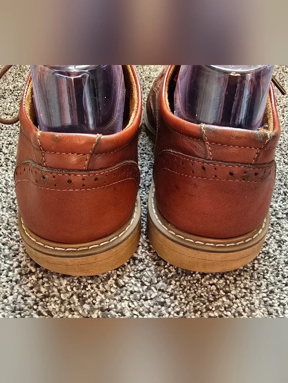 Brown Leather Wingtip Oxfords - Smart Casual Hybrid Dress Shoes - Sz 11